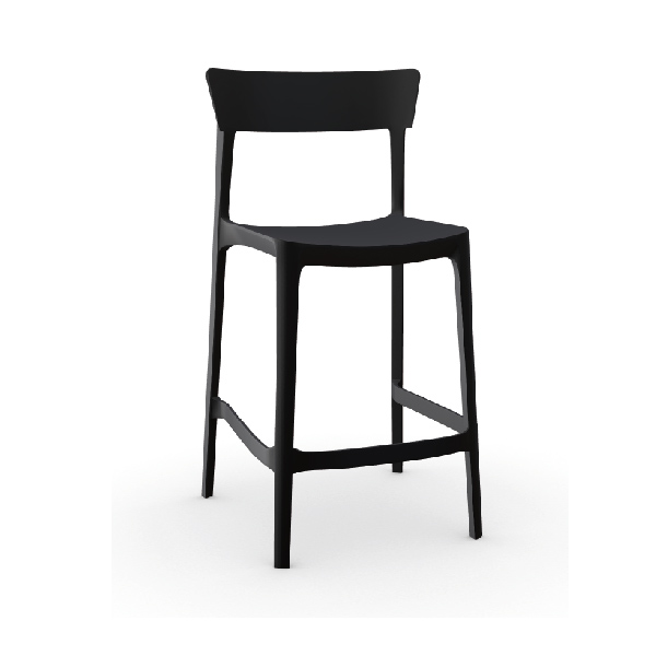 SKIN  TABOURET MI-HAUTEUR NOIR